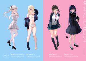 ame_(mignon) bikini dress heels komori_(mignon) mignon nanami_(mignon) neko open_shirt pantyhose pointy_ears seifuku skirt_lift sweater swimsuits tail yoru_(mignon)