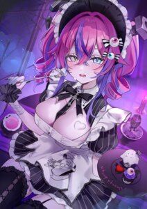 Rating: Questionable Score: 26 Tags: bandages cream halloween heterochromia maid mizupuruta no_bra stockings thighhighs User: Anonymous