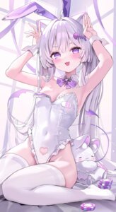 animal_ears bunny_ears bunny_girl kithera nekomimi no_bra tail thighhighs wings