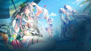 bikini garter halo heels horns pointy_ears punishing:_gray_raven see_through swimsuits tagme tattoo thighhighs wallpaper