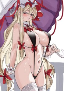 Rating: Questionable Score: 44 Tags: jpeg_artifacts momendoufu see_through sketch sling_bikini swimsuits thighhighs touhou umbrella yakumo_yukari User: Genex