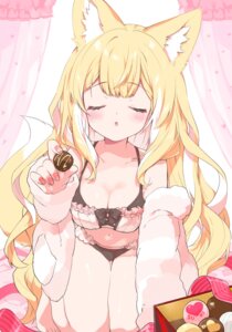 animal_ears bikini kamiyoshi_rika kitsune open_shirt pajama swimsuits tail valentine