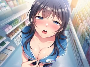 bra open_shirt shihoaitogi undressing uniform wet