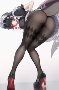 ass ellen_joe floralmi heels maid pantsu pantyhose see_through skirt_lift tail thong zenless_zone_zero