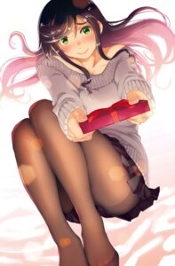 hattori_mitsuru kinme_wakana kirei_ni_shite_moraemasu_ka. no_bra pantyhose skirt_lift sweater valentine