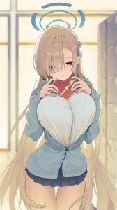 Rating: Questionable Score: 47 Tags: blue_archive bra halo ichinose_asuna ojisan_kamo_shiremasen see_through seifuku sweater valentine User: VigorousMMM