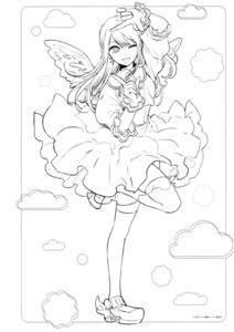 Rating: Safe Score: 3 Tags: [oshi_no_ko] hoshino_ai line_art monochrome see_through thighhighs uniform wings yokoyari_mengo User: Reverseshin
