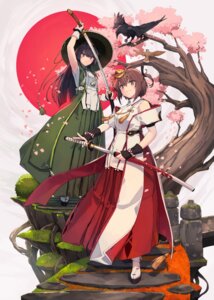 etou_kanami japanese_clothes juujou_hiyori shizuma_yoshinori sword toji_no_miko