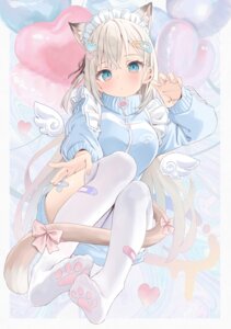 Rating: Questionable Score: 15 Tags: akino_ell animal_ears bandaid feet gym_uniform maid mocha_(akino_ell) nekomimi tail thighhighs wings User: himeno_nanako
