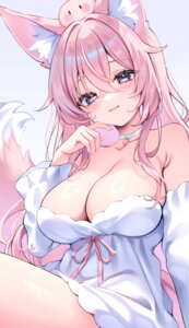 animal_ears dress enepuni no_bra skirt_lift tail