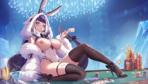 Rating: Questionable Score: 5 Tags: animal_ears breasts bunny_ears bunny_girl garter heels indie_virtual_youtuber mitsu_(mitsu_art) nipples no_bra see_through shylily tail tattoo thighhighs User: Arsy