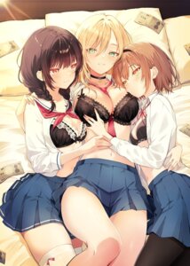 Rating: Questionable Score: 31 Tags: bra jpeg_artifacts lingerie open_shirt orico pantyhose seifuku skirt_lift thighhighs yuri User: edogawaconan