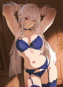 Rating: Questionable Score: 98 Tags: bra dress_shirt garter_belt lingerie nvl open_shirt pantsu pointy_ears see_through stockings thighhighs velina_airgid wet wet_clothes zenless_zone_zero User: VigorousMMM