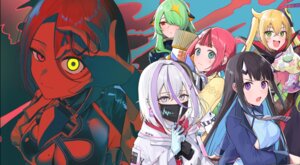 entergram go_hell_go heterochromia horns no_bra tetsubuta weapon