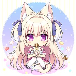 Rating: Questionable Score: 10 Tags: animal_ears arcana_alchemia chibi dress fine_(arcana_alchemia) kitsune lump_of_sugar moekibara_fumitake pantsu skirt_lift tail thighhighs User: k25c2yf