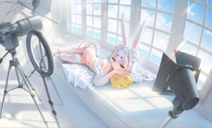 Rating: Questionable Score: 63 Tags: animal_ears azur_lane bunny_ears lingerie loli manjuu_(azur_lane) pantsu see_through shimakaze_(azur_lane) tagme thighhighs User: Arsy