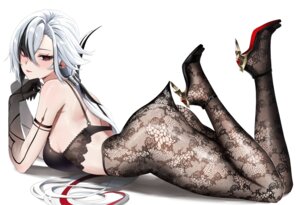 arlecchino bra genshin_impact heels lingerie nopan pantyhose see_through tattoo vitaminechan