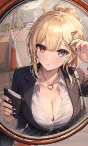 Rating: Questionable Score: 18 Tags: cleavage dress_shirt heterochromia lee_jooin open_shirt s_bokdong v-lup User: Anonymous