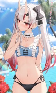 bikini hololive horns nakiri_ayame swimsuits thomas_8000