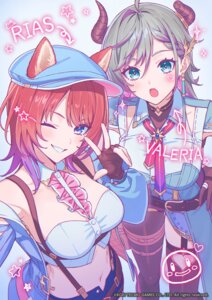 animal_ears atelier atelier_resleriana garter horns inumimi koei_tecmo no_bra rias_eidreise selfie stockings thighhighs tokki valeria_(atelier)