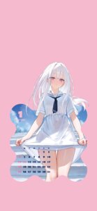 Rating: Questionable Score: 30 Tags: calendar mignon see_through seifuku shiro_(mignon) skirt_lift wet wet_clothes User: hrbzz