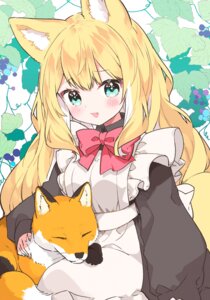 animal_ears kamiyoshi_rika kitsune maid tail