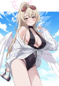 Rating: Questionable Score: 30 Tags: angel blue_archive kirifuji_nagisa lebring megane swimsuits wings User: VigorousMMM