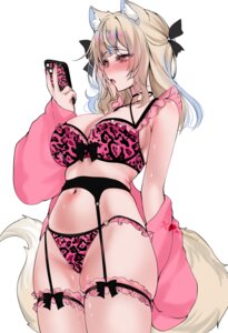 Rating: Questionable Score: 32 Tags: acedia animal_ears bra fuwawa_abyssgard garter garter_belt hololive hololive_english inumimi open_shirt pantsu tail User: Genex