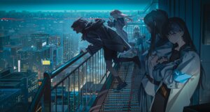 bang_dream! bang_dream!_it's_mygo!!!!! chihaya_anon guitar huang_gua kaname_raana landscape nagasaki_soyo shiina_taki takamatsu_tomori uniform