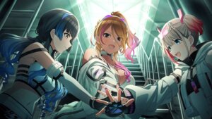 Rating: Safe Score: 9 Tags: im@ssc_kaihatsu_team izumi_mei mayuzumi_fuyuko no_bra open_shirt serizawa_asahi the_idolm@ster the_idolm@ster_shiny_colors uniform wallpaper User: saemonnokami