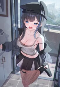 animal_ears bra fishnets garter haluka_429 pantyhose see_through wet wet_clothes