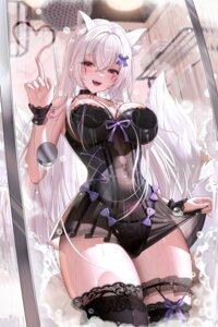 Rating: Questionable Score: 50 Tags: animal_ears areola cream detexted garter no_bra pantsu see_through skirt_lift stockings tail tattoo thighhighs wet wet_clothes yuhang User: Anonymous