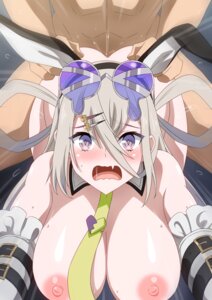 animal_ears bunny_ears fate/grand_order harahera huyan_zhuo_(fate) megane naked nipples pussy_juice sex wet