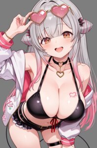 bikini daysss garter honey_strap megane nanashi_inc. open_shirt suou_patra swimsuits tail tattoo transparent_png