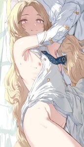 blue_archive breasts hews kitsune loli nipples no_bra nopan skirt_lift wet yurizono_seia