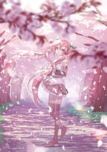 Rating: Safe Score: 14 Tags: hatsune_miku headphones hechima sakura_miku skirt_lift tattoo thighhighs vocaloid User: himeno_nanako