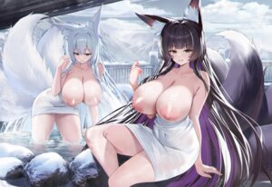 Rating: Questionable Score: 32 Tags: akipopopopoon animal_ears azur_lane breasts kitsune musashi_(azur_lane) nipples onsen see_through shinano_(azur_lane) tail towel wet User: Arsy