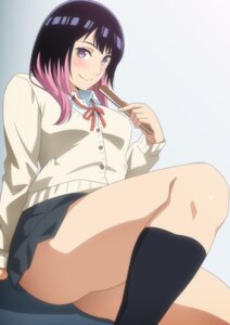 Rating: Questionable Score: 18 Tags: akane_banashi harahera ousaki_akane seifuku skirt_lift sweater User: hkr008
