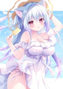 Rating: Questionable Score: 35 Tags: animal_ears dress nekoboshi_yuki nekomimi pantsu skirt_lift string_panties summer_dress User: 弱受猫