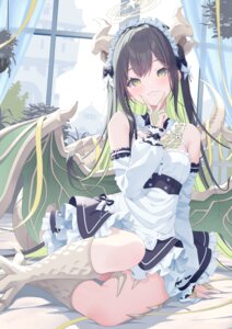 halo horns maid monster_girl skirt_lift tail vrchat wings yoshino_ryou