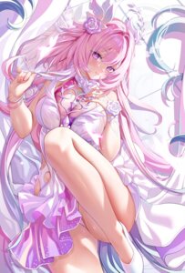 cyrene dress heels honkai:_star_rail kururu_(qqqqq59508750) pantsu pointy_ears see_through skirt_lift thong
