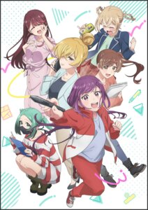 dress egao_no_taenai_shokuba_desu. futami_nana gym_uniform hazama_mizuki heels kakunodate_touko nashida_arisa nekonote_(egatae) satou_kaede sweater tagme