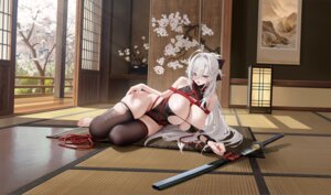 Rating: Questionable Score: 90 Tags: azur_lane erect_nipples hakuhou_(azur_lane) leotard no_bra thighhighs torn_clothes wet yunsang User: Genex