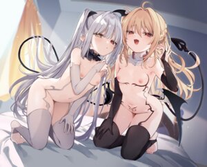 Rating: Questionable Score: 142 Tags: chloe_lilithtera heterochromia loli naked nipples pointy_ears stockings tail tamano_kedama tattoo thighhighs tiffany_lilithtera wings User: kiyoe