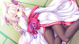 Rating: Questionable Score: 23 Tags: animal_ears bunny_ears inashiro_mikoto kimono lump_of_sugar madohi_shiroki_no_kamikakushi moekibara_fumitake pantsu pantyhose see_through skirt_lift User: k25c2yf