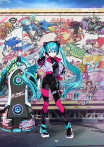 animal_ears crossover garter hatsune_miku headphones pantyhose sonic_racing:_crossworlds tagme vocaloid