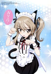 akizuki_ryou animal_ears girls_und_panzer maid nekomimi shimada_arisu tail