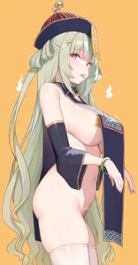 asian_clothes cloba goddess_of_victory:_nikke maebari no_bra nopan pasties soda_(nikke) thighhighs