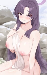 Rating: Questionable Score: 11 Tags: blue_archive enru halo kadenokouji_yukari naked nipples onsen towel wet User: Arsy