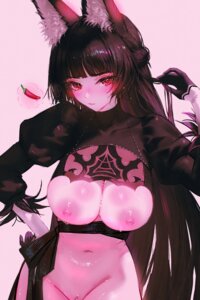 animal_ears bottomless breasts cosplay hoshimi_miyabi kitsune nier nier_automata nipples nixeu no_bra pussy see_through uncensored wet yorha_no.2_type_b zenless_zone_zero